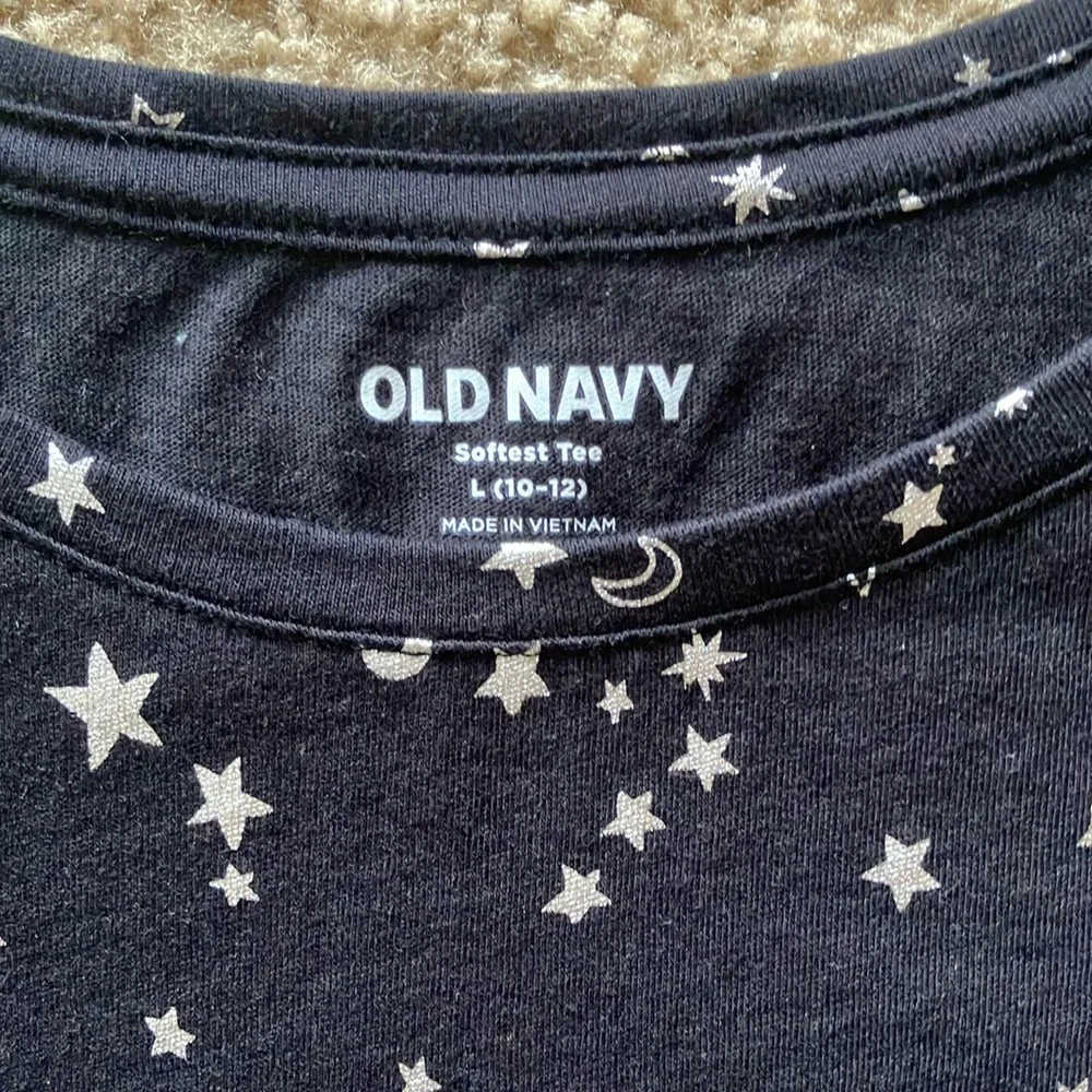 Old Navy Kids Black with Silver Star Print Shirt